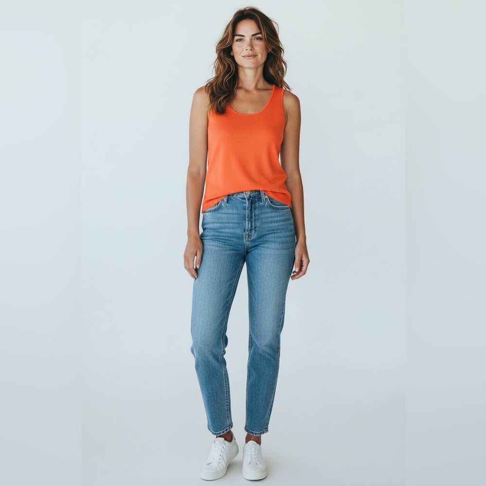 Yansi Fugel Scoop Neck Shell Tank // Orange // Small